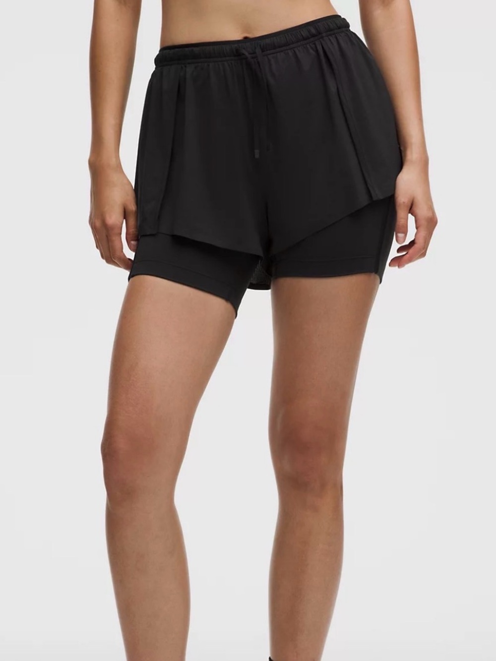 Lululemon Lightweight 2-in-1 Running High-Rise Shorts Black Size L